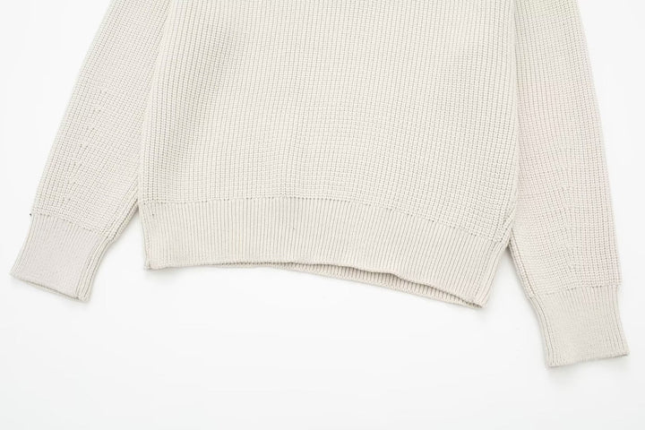 Pull femme à rayures, demi-fermeture éclair, col montant - Holly