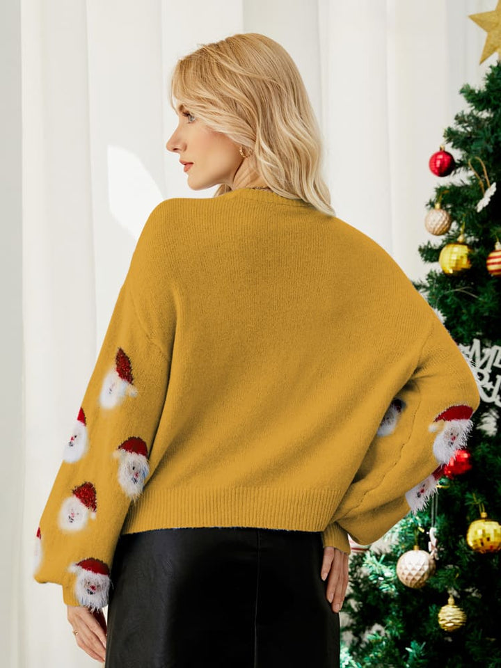 Pull de Noël pour femme à manches longues « Père Noël » - Narela