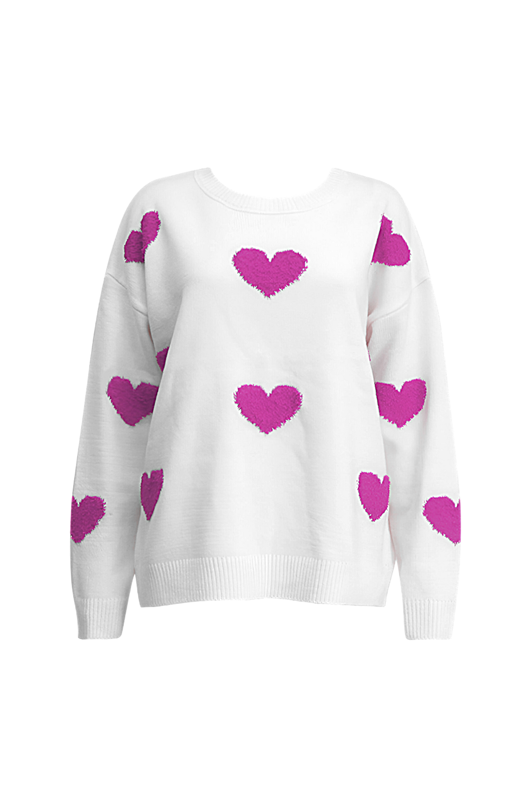 Pull oversize en maille avec des cœurs - Barissa
