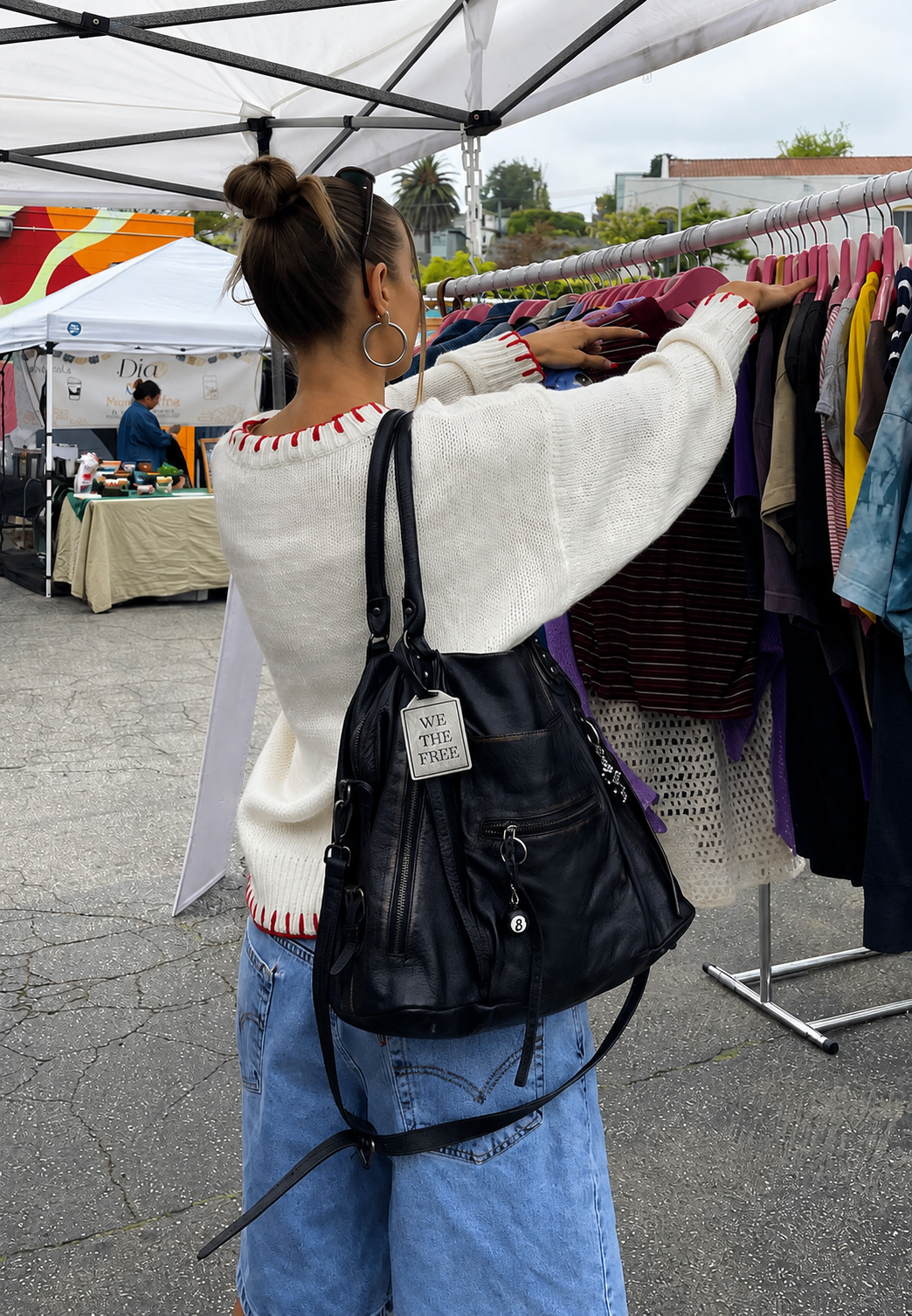Pull oversize en maille jacquard à nœuds - Conny