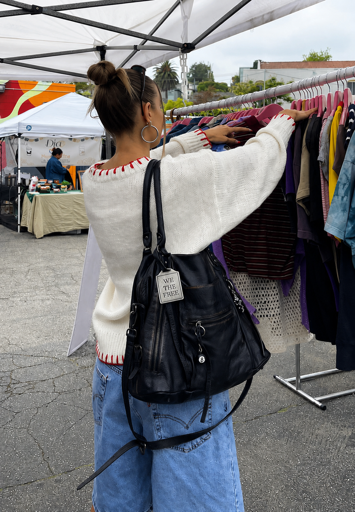 Pull oversize en maille jacquard à nœuds - Conny