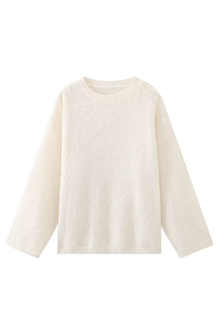 Pull oversize pour femme, col rond, épaules tombantes - Hanna