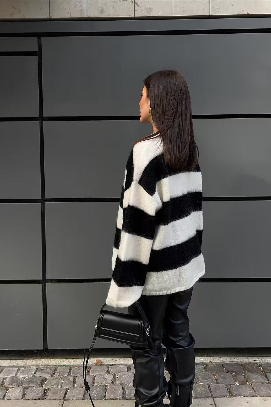 Pull oversize pour femme, col rond, épaules tombantes - Hanna