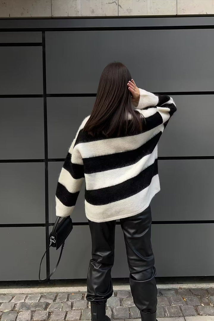 Pull oversize pour femme, col rond, épaules tombantes - Hanna