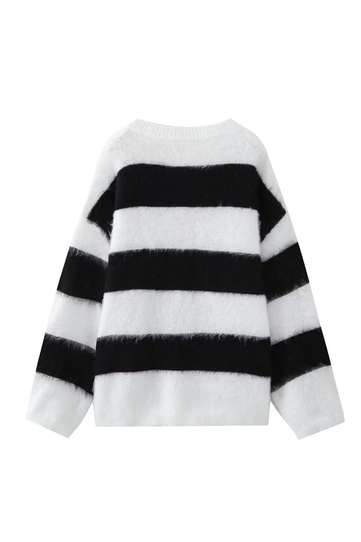 Pull oversize pour femme, col rond, épaules tombantes - Hanna