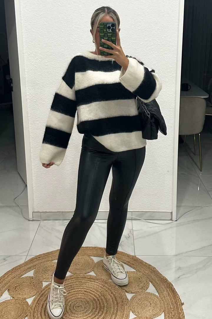 Pull oversize pour femme, col rond, épaules tombantes - Hanna