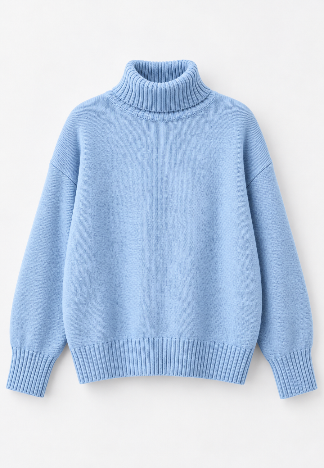 Pull oversize femme col roulé épaules tombantes maille lisse - Eirwen