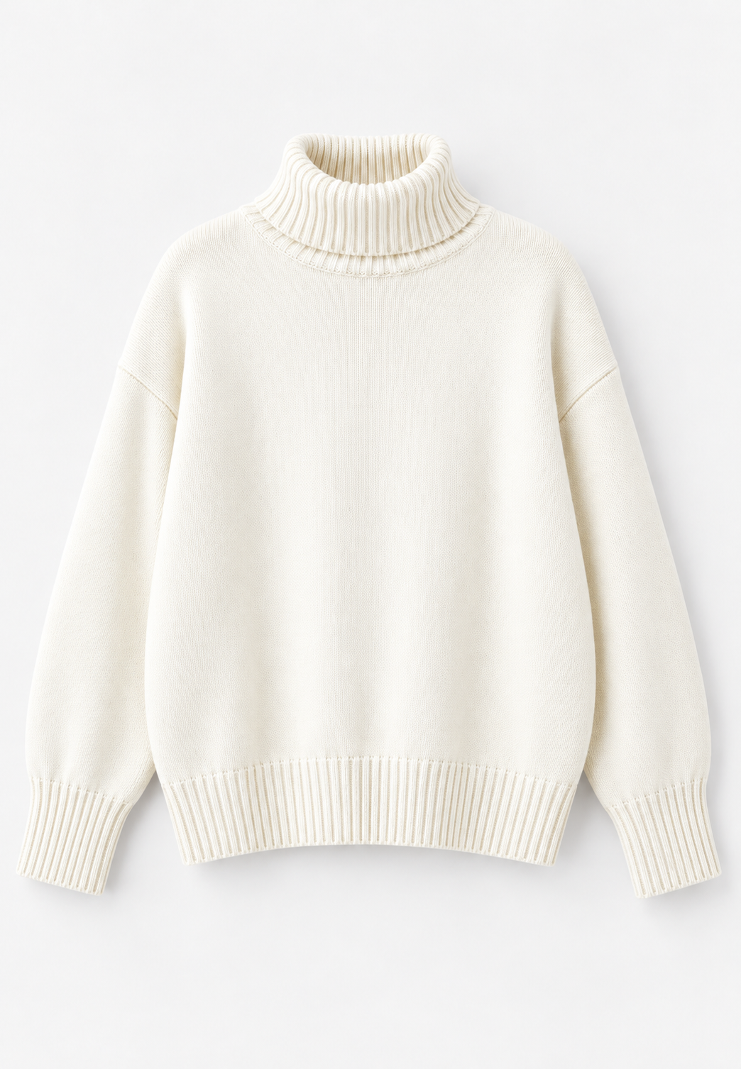 Pull oversize femme col roulé épaules tombantes maille lisse - Eirwen