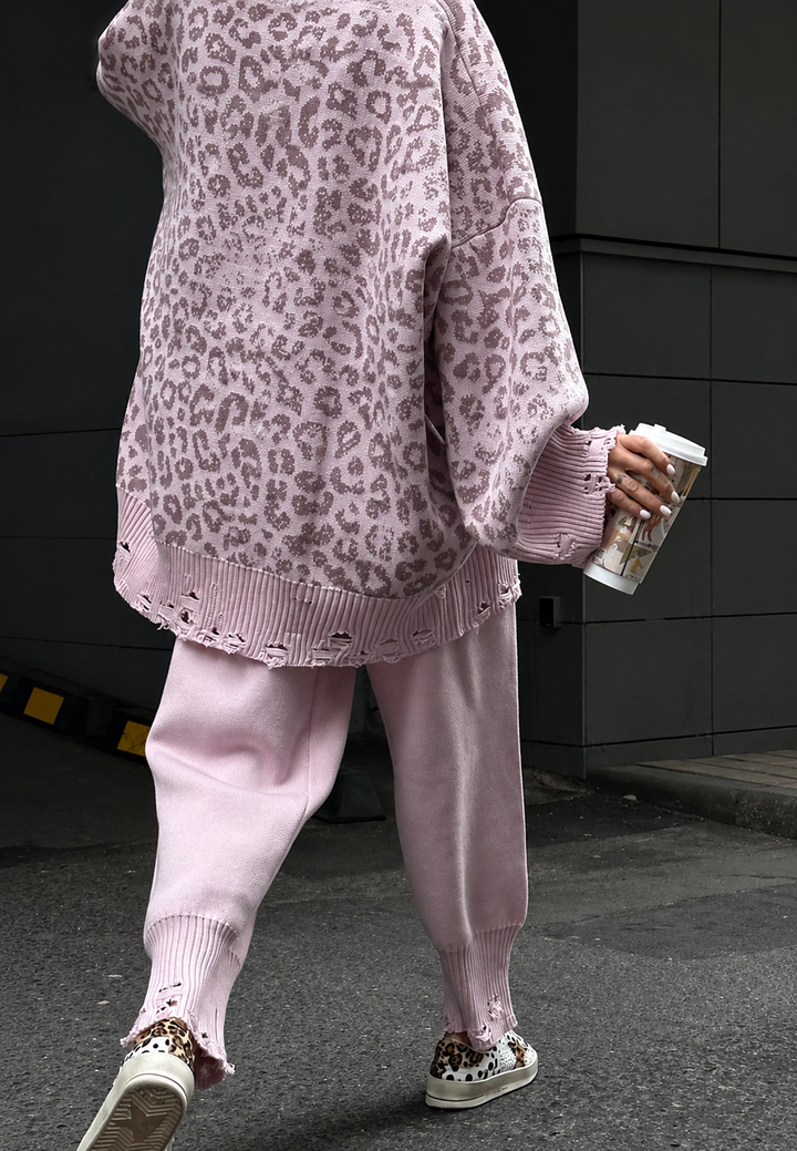 Pull oversize pour femme à imprimé graphique et détails déchirés - Liora