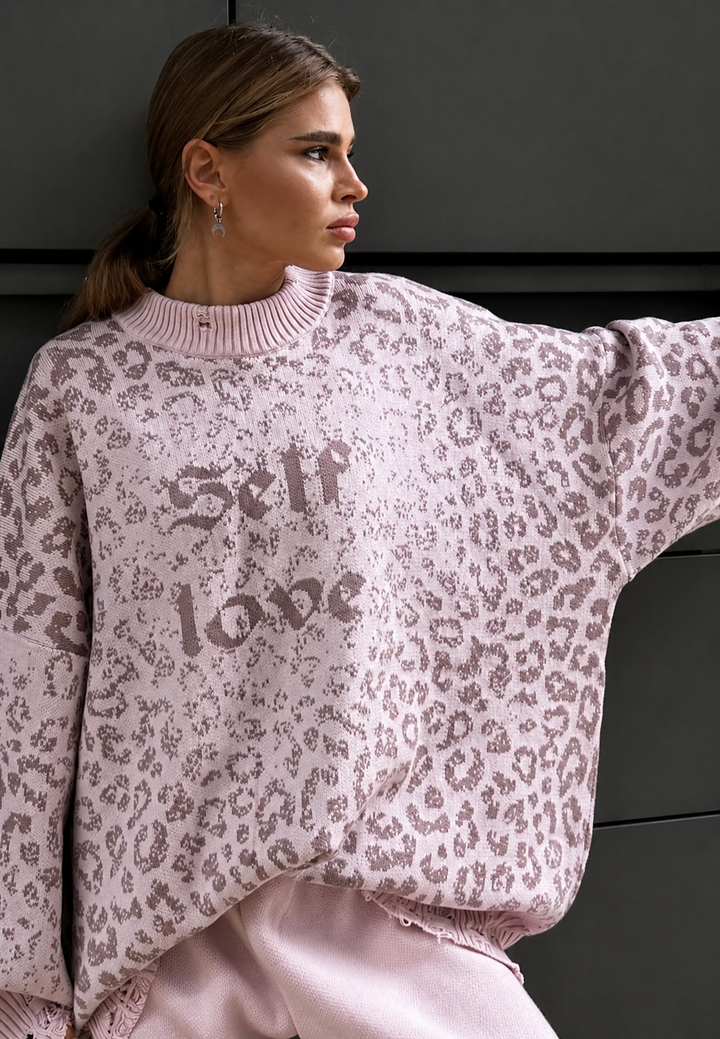 Pull oversize pour femme à imprimé graphique et détails déchirés - Liora