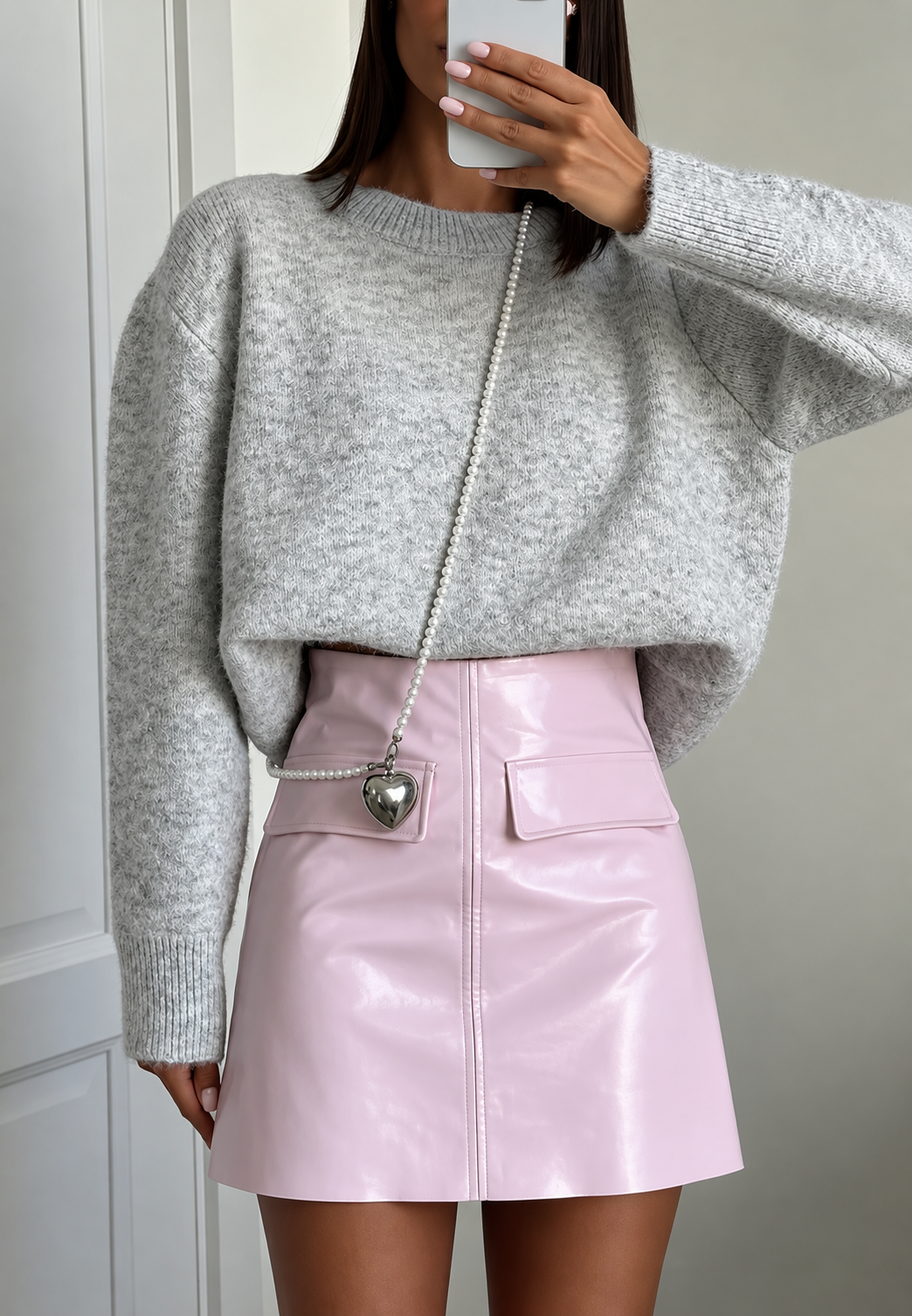 Pull oversize femme en maille duveteuse col rond - Agneta