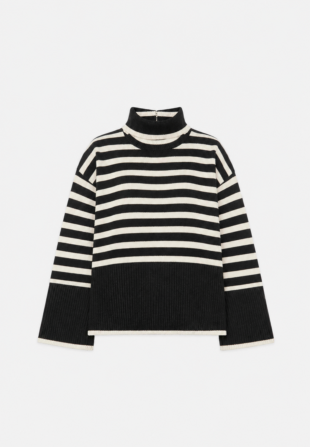 Pull oversize pour femme à rayures, col roulé et manches larges - Leonie