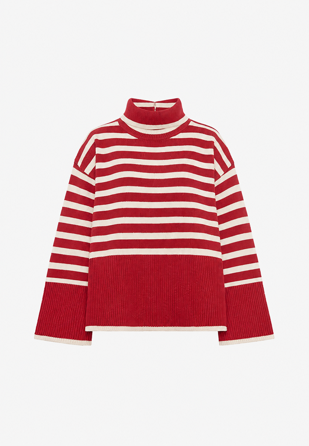 Pull oversize pour femme à rayures, col roulé et manches larges - Leonie