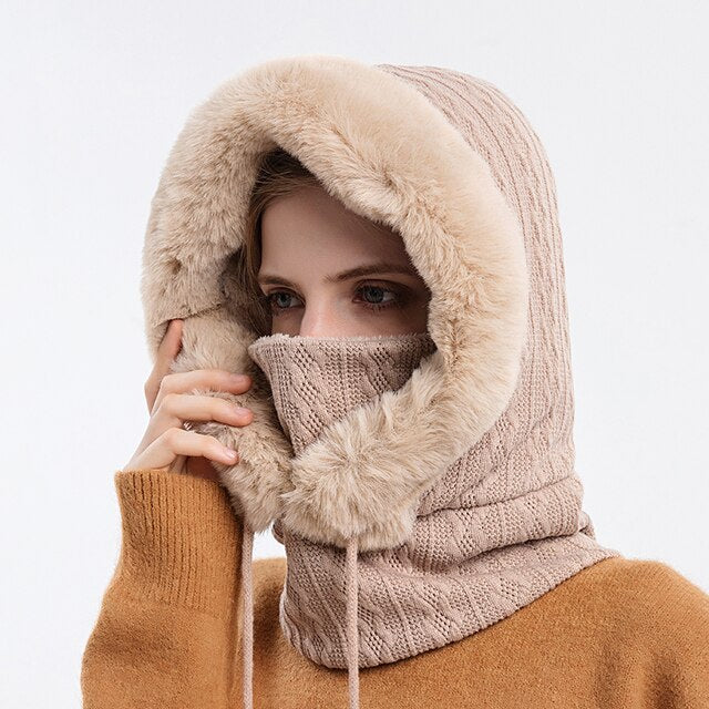 Cagoule tricotée unisexe avec doublure - Louis