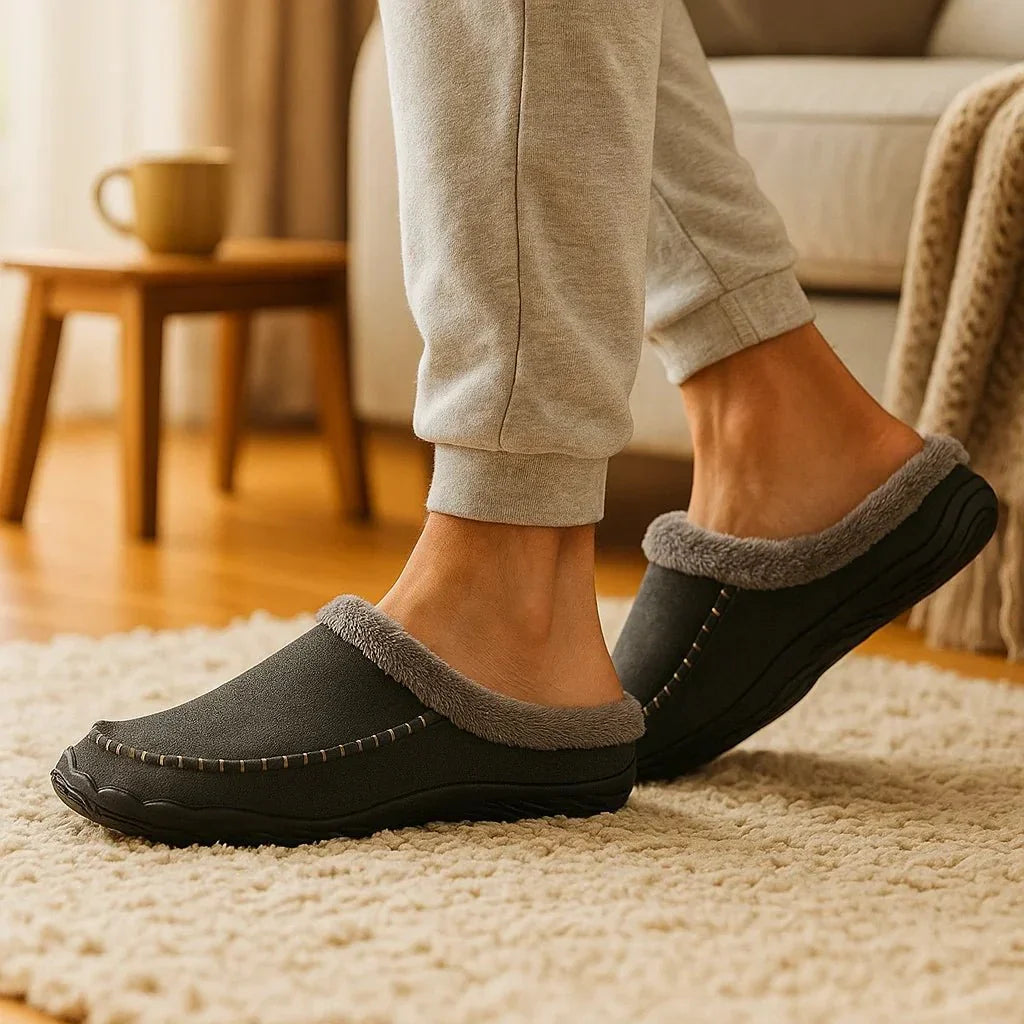 Pantoufles homme mode hiver - Délvor