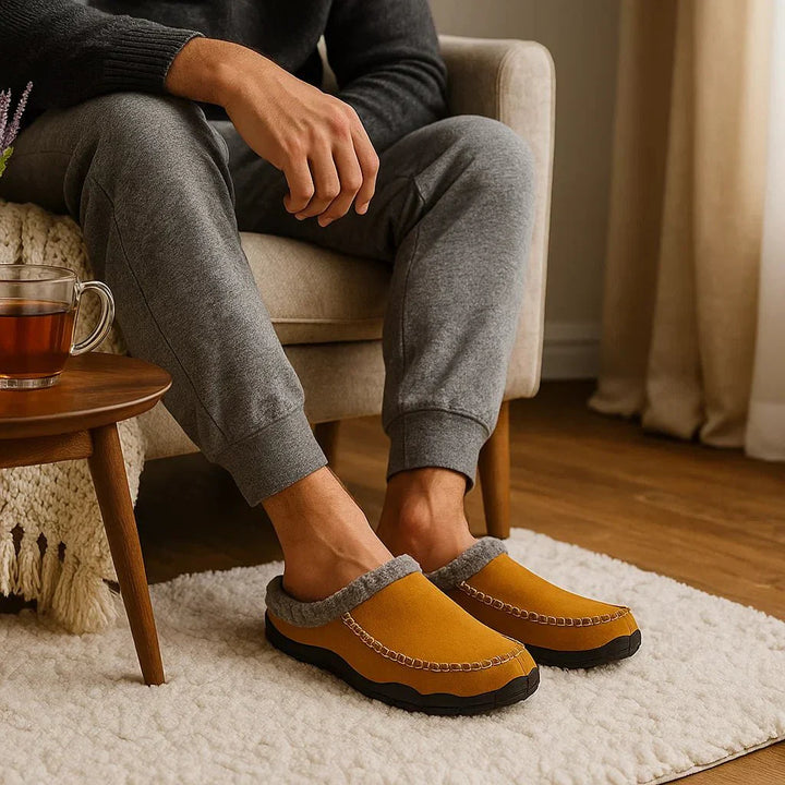 Pantoufles homme mode hiver - Délvor