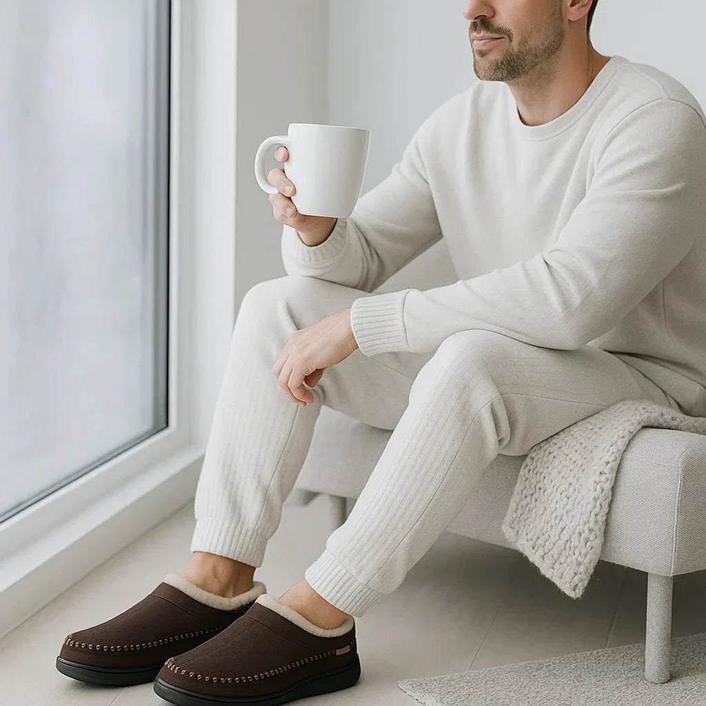 Chaussons effet peluche pour hommes - Ervian
