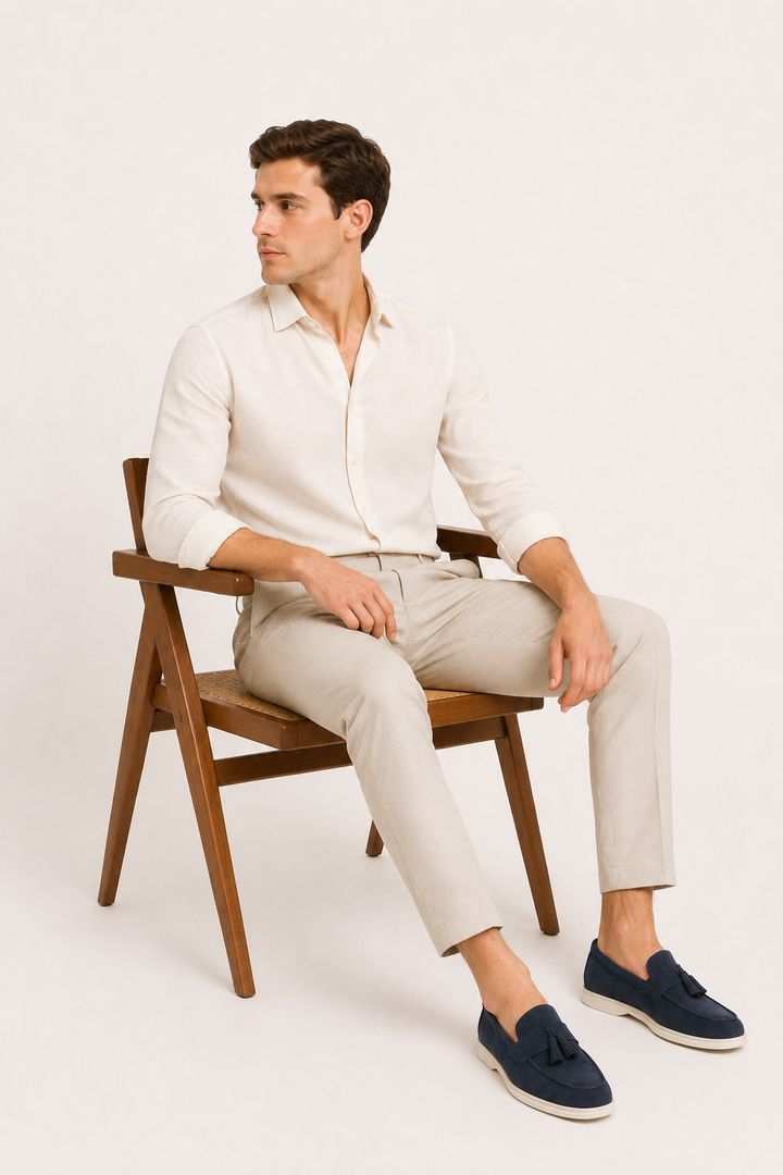 Mocassins décontractés pour homme avec pompons et semelle contrastée - Jannik