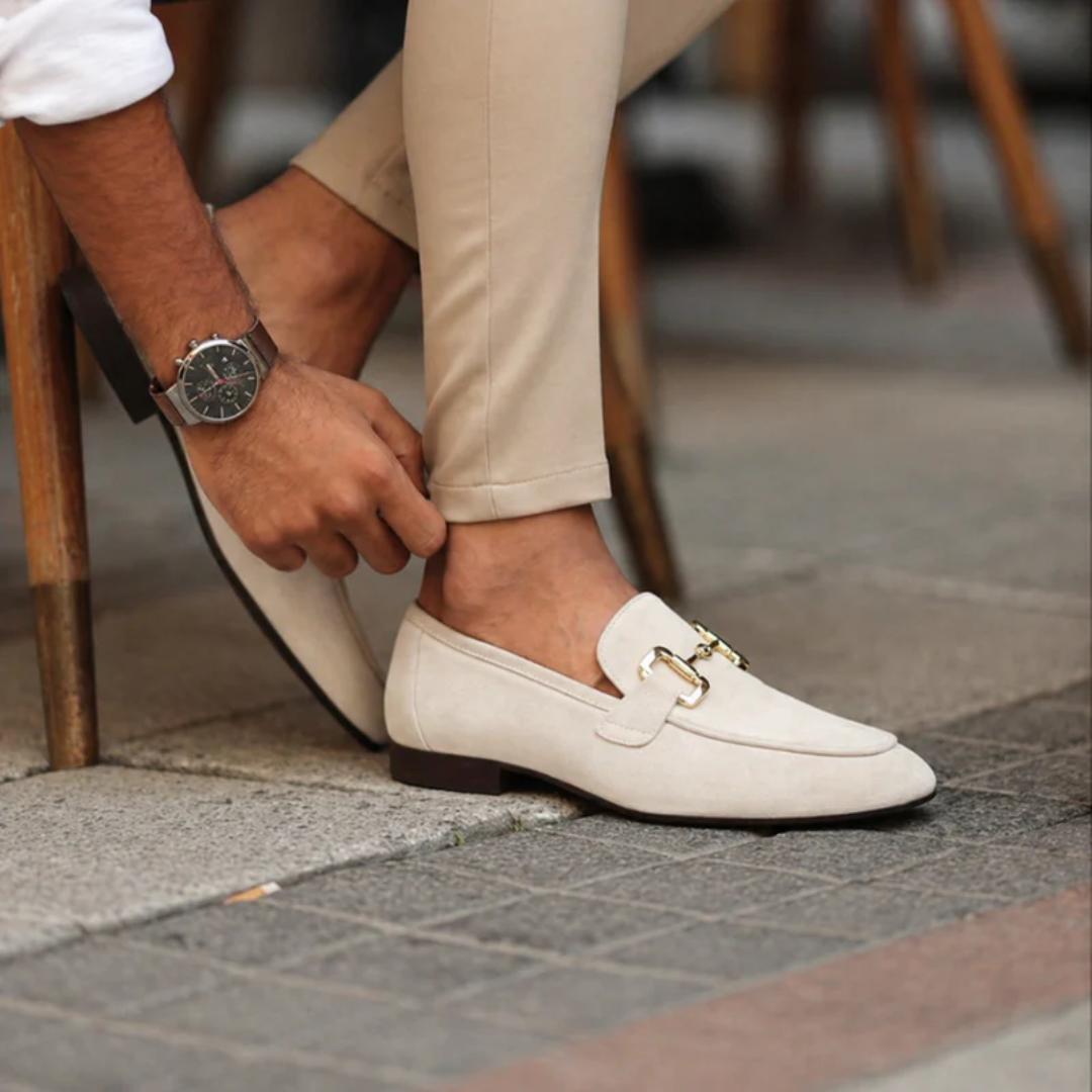 Mocassins pour homme à boucle métallique, style classique - René