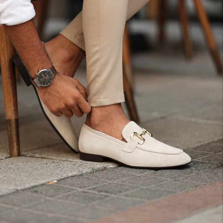 Mocassins pour homme à boucle métallique, style classique - René