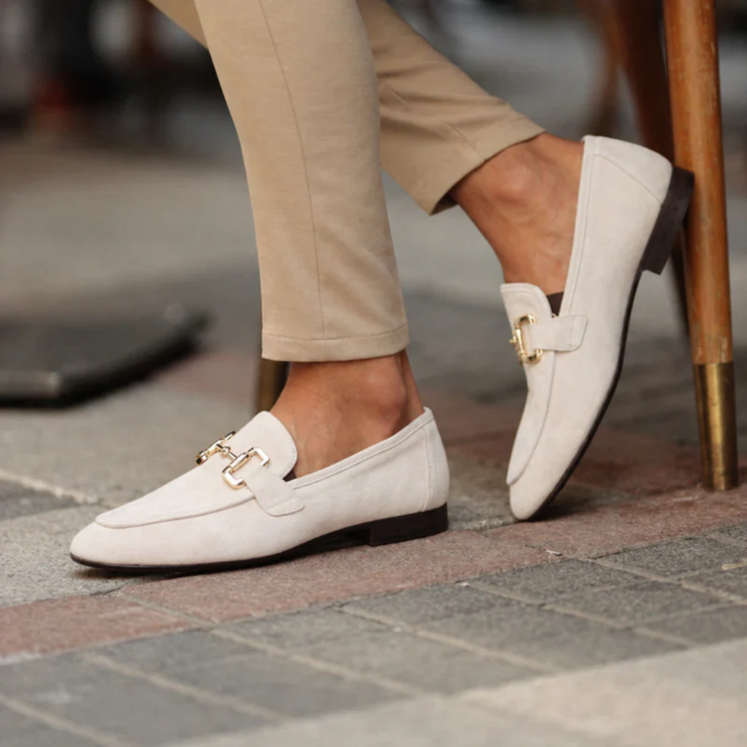 Mocassins pour homme à boucle métallique, style classique - René