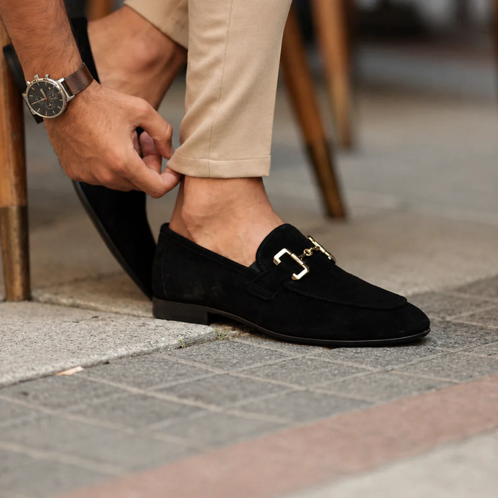 Mocassins pour homme à boucle métallique, style classique - René