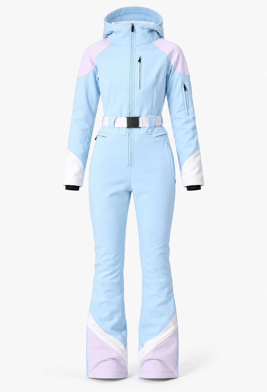 Combinaison de ski femme une pièce à capuche, ceinture ajustable et poches zippées - Alessa