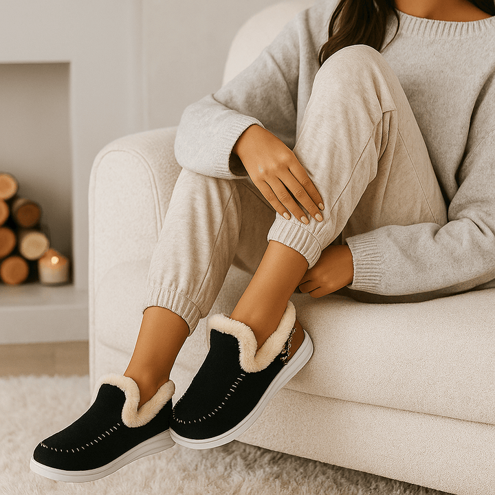Pantoufles pour femmes avec effet peluche - Mery