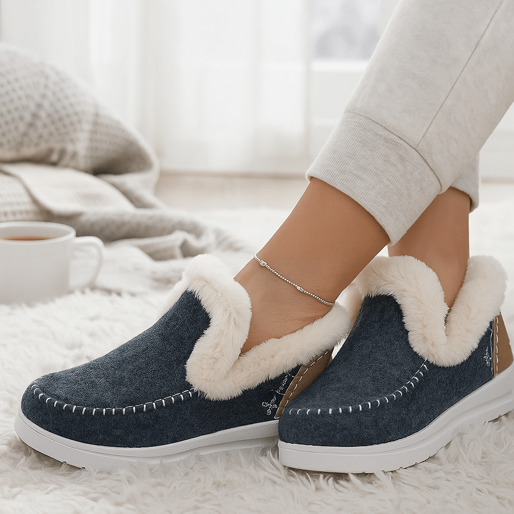 Pantoufles pour femmes avec effet peluche - Mery