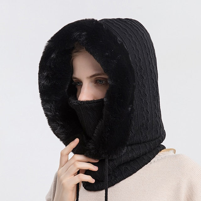 Cagoule tricotée unisexe avec doublure - Louis