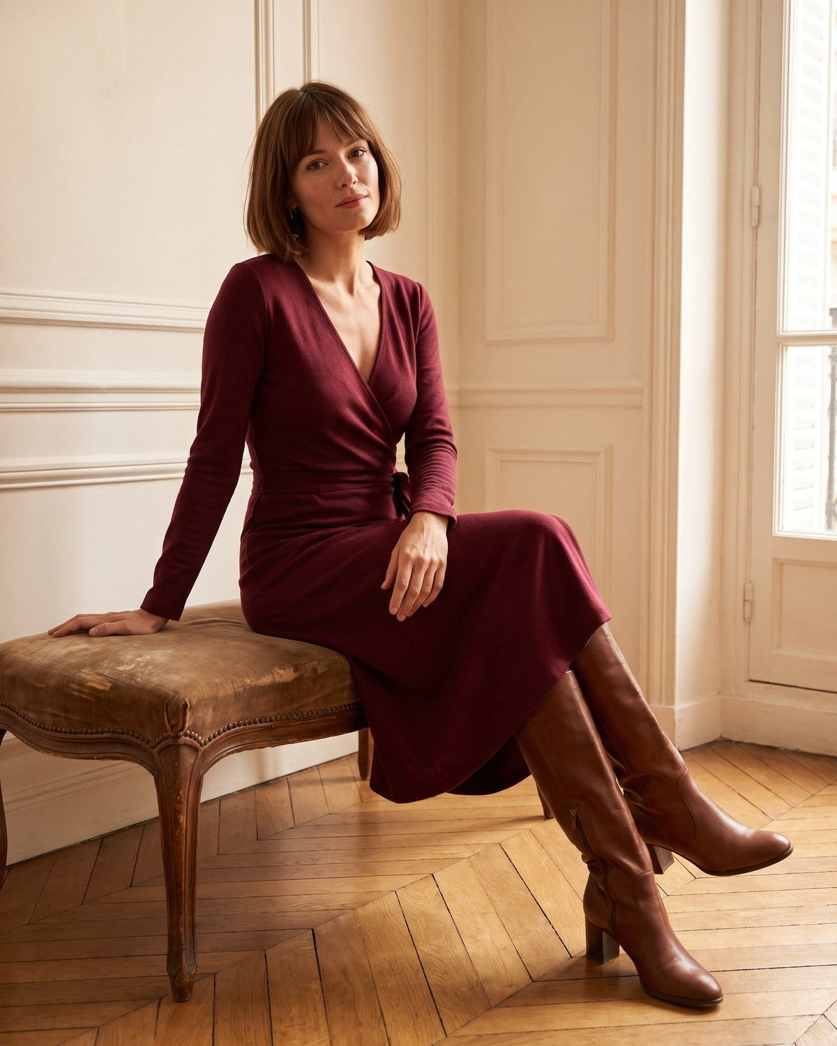 Robe portefeuille bordeaux – Novur