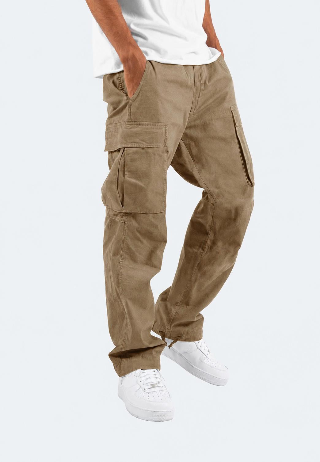 Pantalon cargo pour homme, coupe ajustée, poches latérales, ourlet réglable - Hilbert