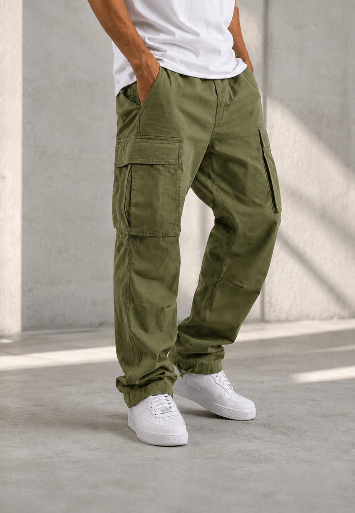 Pantalon cargo pour homme, coupe ajustée, poches latérales, ourlet réglable - Hilbert