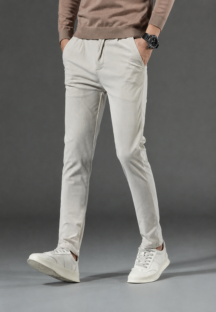Pantalon en velours côtelé pour homme, à pinces et poches latérales - Corvin