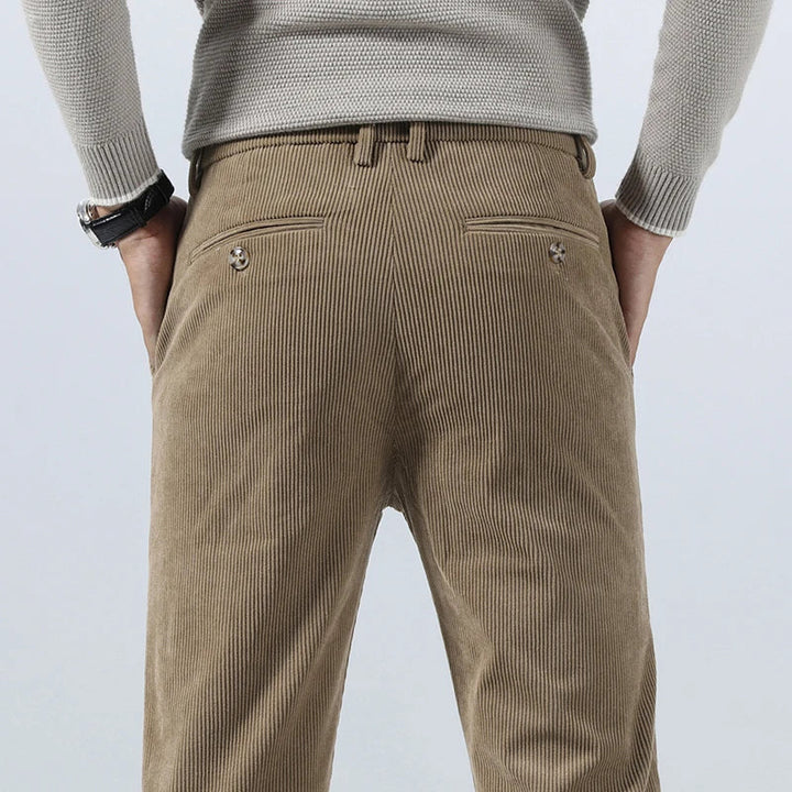 Pantalon en velours côtelé pour homme, à pinces et poches latérales - Corvin