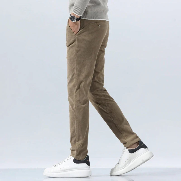 Pantalon en velours côtelé pour homme, à pinces et poches latérales - Corvin