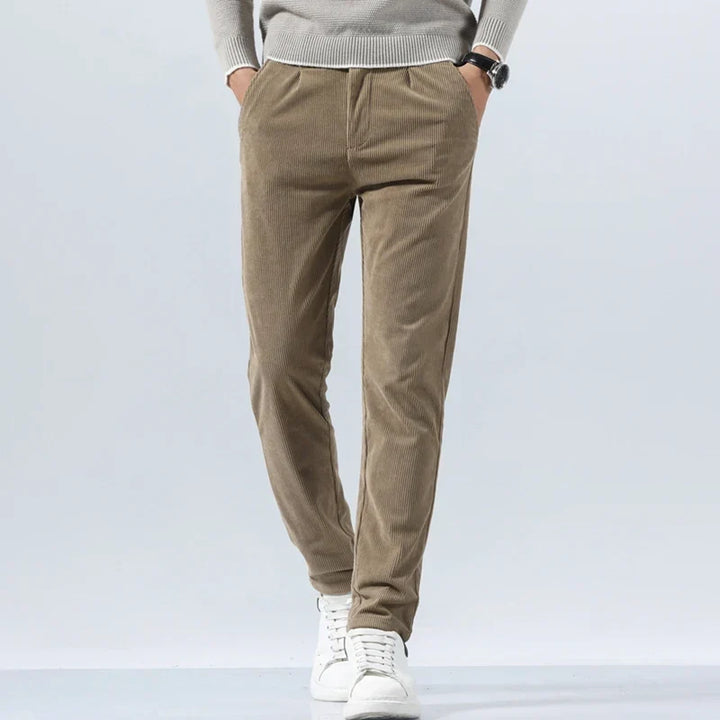 Pantalon en velours côtelé pour homme, à pinces et poches latérales - Corvin