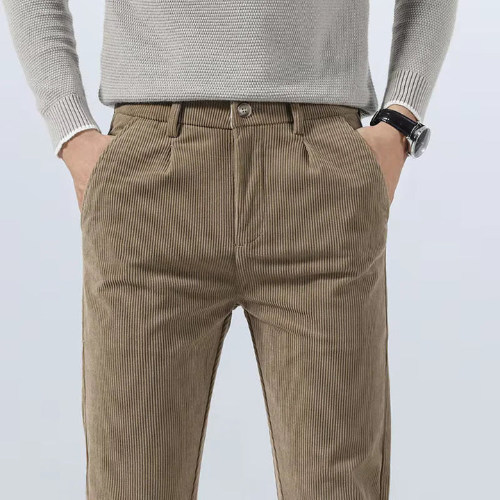 Pantalon en velours côtelé pour homme, à pinces et poches latérales - Corvin