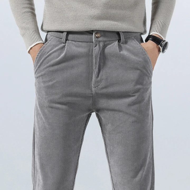 Pantalon en velours côtelé pour homme, à pinces et poches latérales - Corvin