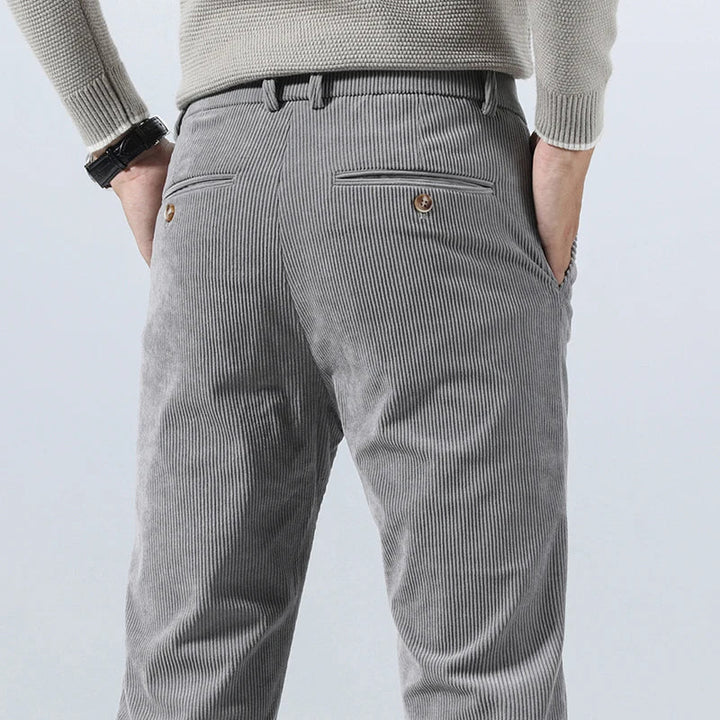 Pantalon en velours côtelé pour homme, à pinces et poches latérales - Corvin
