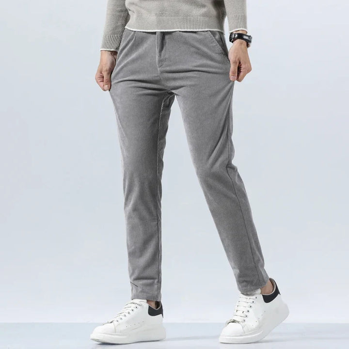 Pantalon en velours côtelé pour homme, à pinces et poches latérales - Corvin