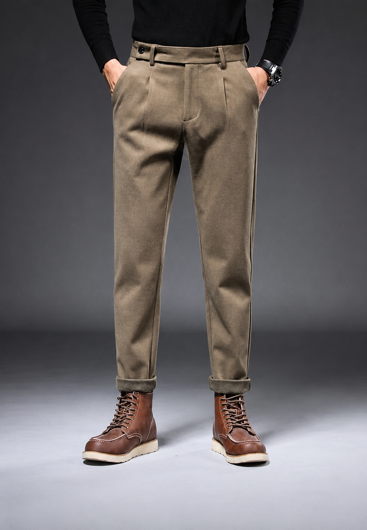 Pantalon décontracté à coupe droite avec pinces - Viktor