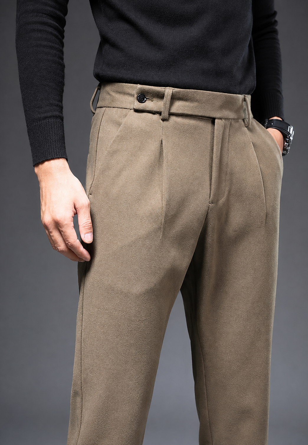 Pantalon décontracté à coupe droite avec pinces - Viktor