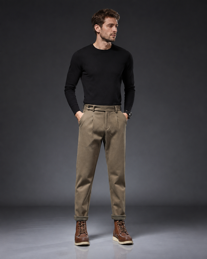 Pantalon décontracté à coupe droite avec pinces - Viktor