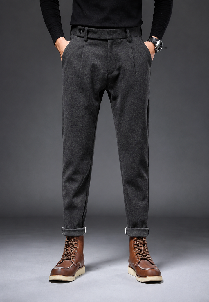 Pantalon décontracté à coupe droite avec pinces - Viktor