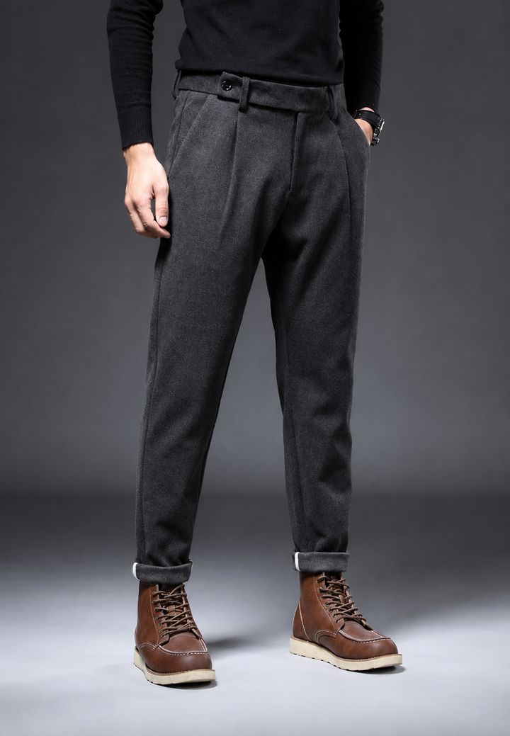 Pantalon décontracté à coupe droite avec pinces - Viktor