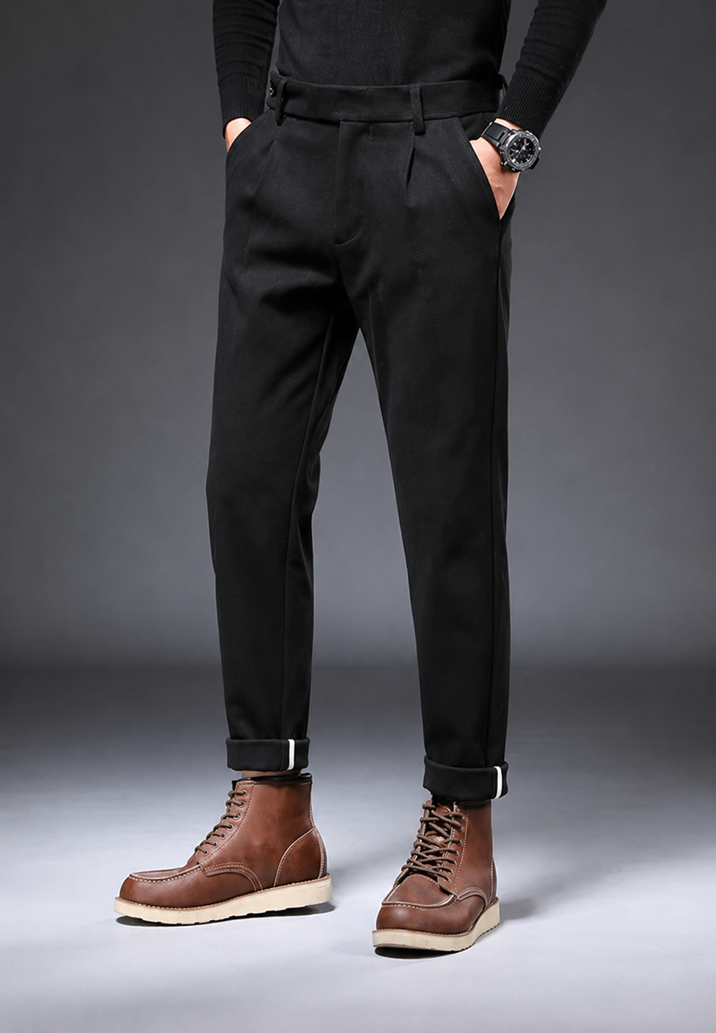 Pantalon décontracté à coupe droite avec pinces - Viktor