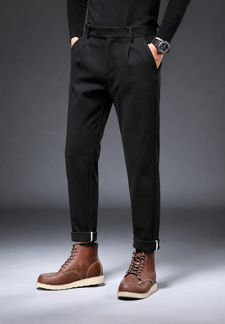 Pantalon décontracté à coupe droite avec pinces - Viktor