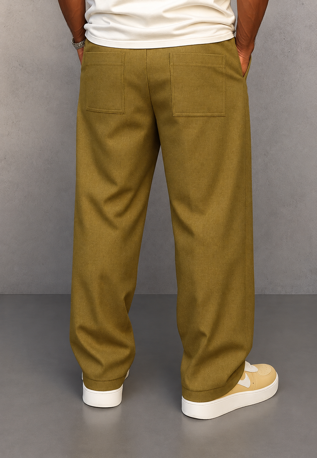 Pantalon large homme à pinces et taille ajustable - Tavon