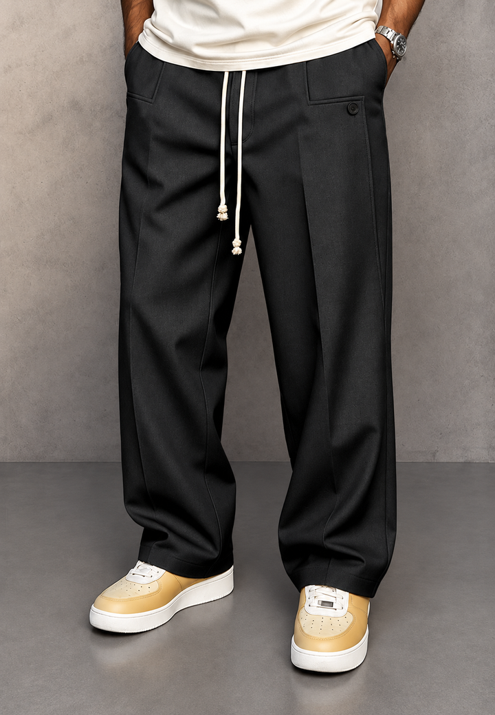 Pantalon large homme à pinces et taille ajustable - Tavon